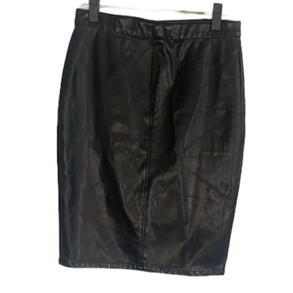 BlankNYC Black Vegan Leather Pull-On Pencil Straight Skirt Women’s Sz 6
